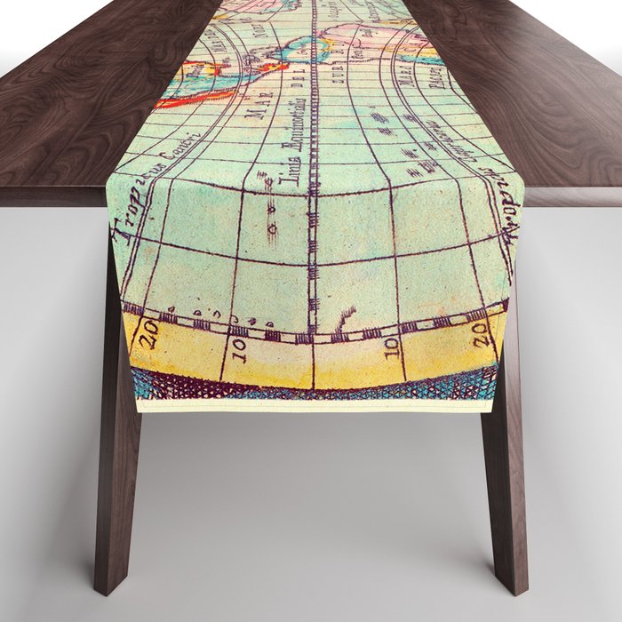 Nova Totius Terrarum Orbis Tabula Map Table Runner