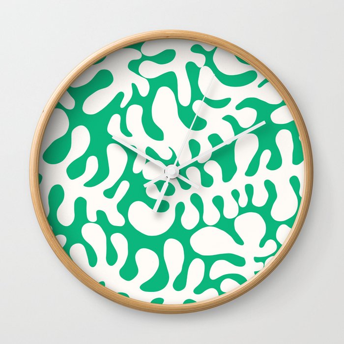 White Matisse cut outs seaweed pattern 20 Wall Clock