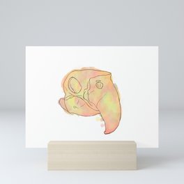 Watercolour Macaw Skull Mini Art Print