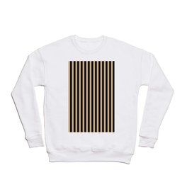 Tan Brown and Black Vertical Stripes Crewneck Sweatshirt