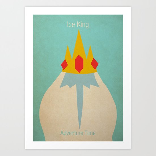 Minimalist Adventure Time Ice King Art Print