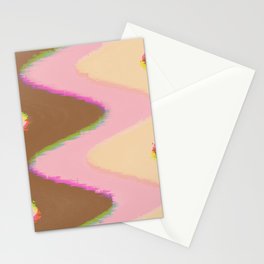 pink, brown and cream neapolitan ice cream dreams Stationery Card