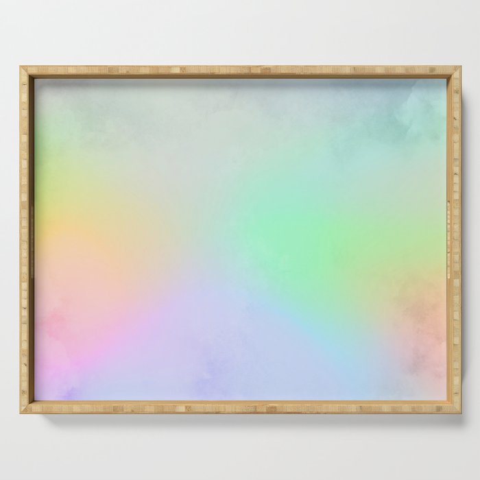 Rainbow watercolor background Serving Tray