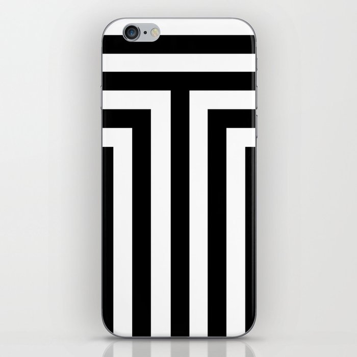 Black T Stripes iPhone Skin