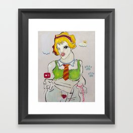 Emoji girl Framed Art Print