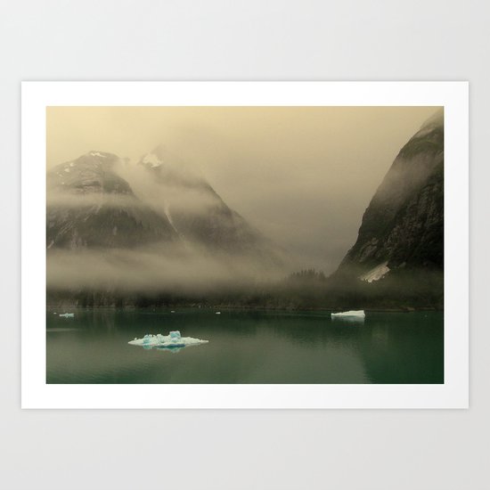 Icebergs in Alaska Art Print