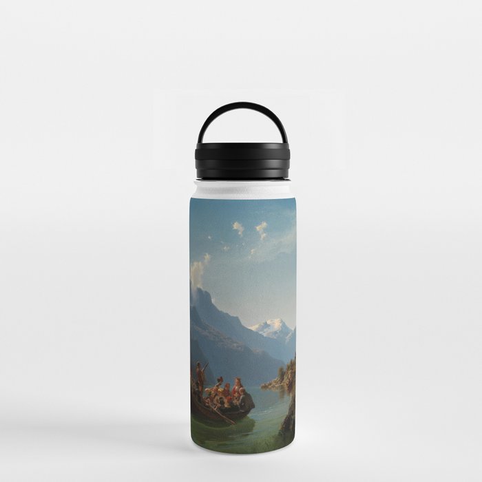 Adolph Tidemand Hans Gude Bridal Procession on the Hardangerfjord Water Bottle