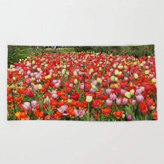 Colorful Tulips #2 Beach Towel