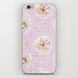 Shabby-Chic Watercolor Roses on Lilac iPhone Skin