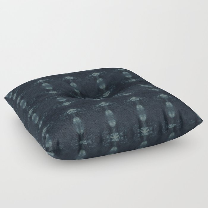 Dark Indigo Arrowhead Shibori Floor Pillow