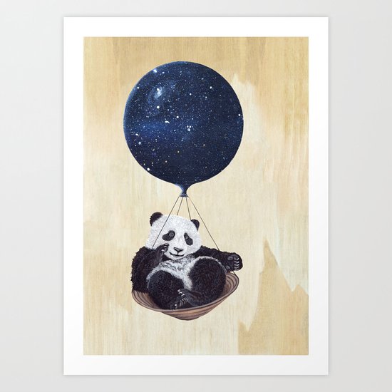 Panda in space Art Print