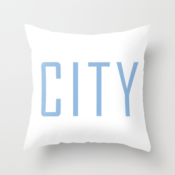 City Powder Blue Throw Pillow
