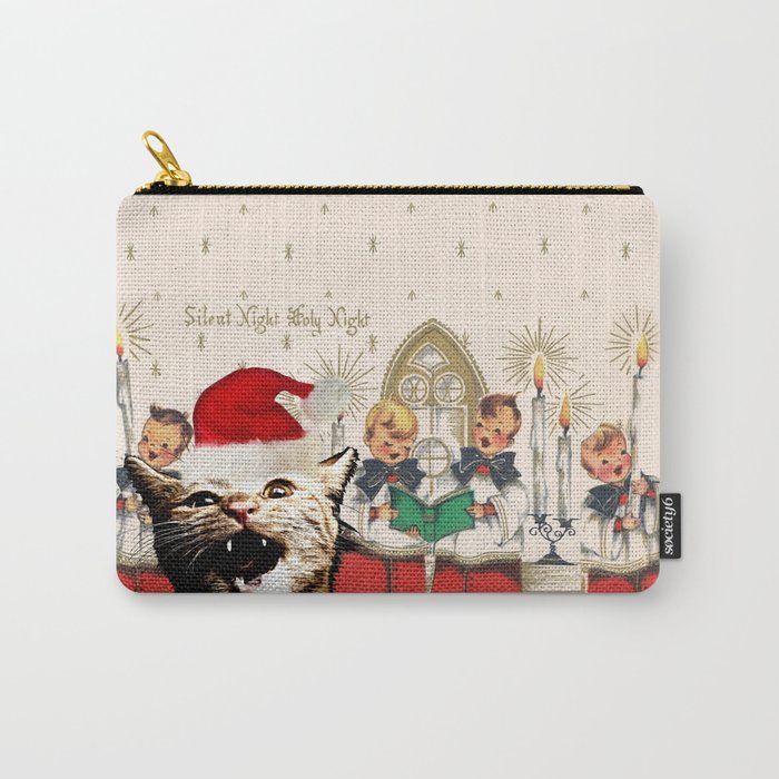 Cat singing Christmas carol Silent Night Carry-All Pouch