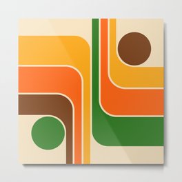 Retro Geometric Gradated Design 722 Metal Print | 1960S, 1970S, Maximalist, Style, Retro, Abstract, 60S, Modern, 1980S, Modernist 