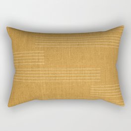 Minimal, Fine Stripe, Pattern, in Yellow Rectangular Pillow