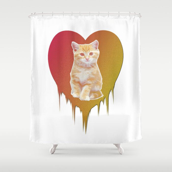 Cat in your heart Shower Curtain