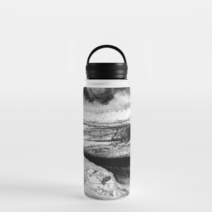 Mountain River Black And White Abstract Landscape Painting Water Bottle