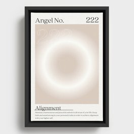 222 Angel Number Neutral Framed Canvas