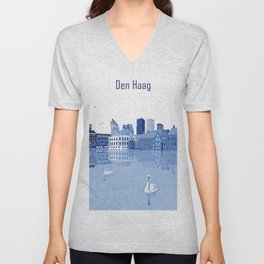 The Hague - Delft Blue V Neck T Shirt