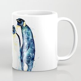 Penguin Family of 5 Watercolor Painting Coffee Mug