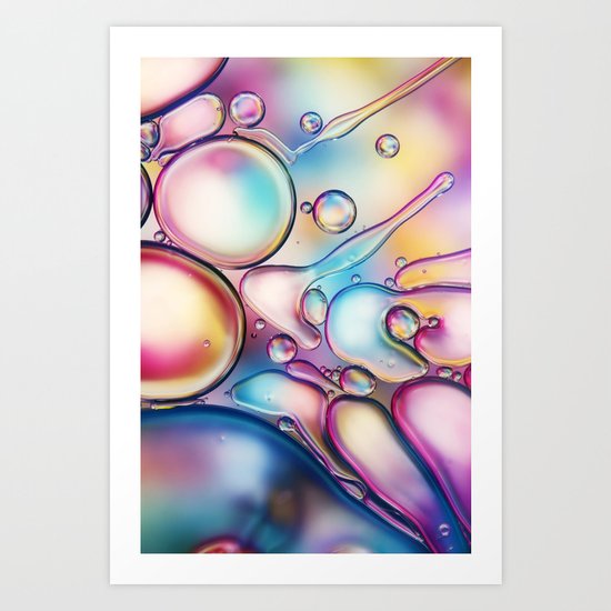 Rainbow Bubble Splash Art Print