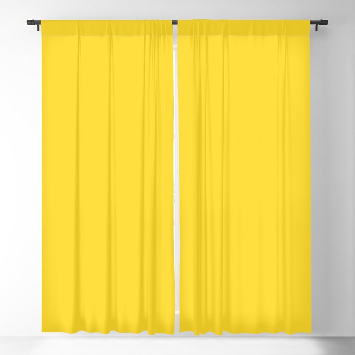 Bright Mid-tone Yellow Solid Color Pairs Pantone Vibrant Yellow 13-0858 / Accent Shade / Hue  Blackout Curtain