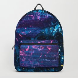 Navy and Purple Abstract Landscape, Cloudy Sky Backpack