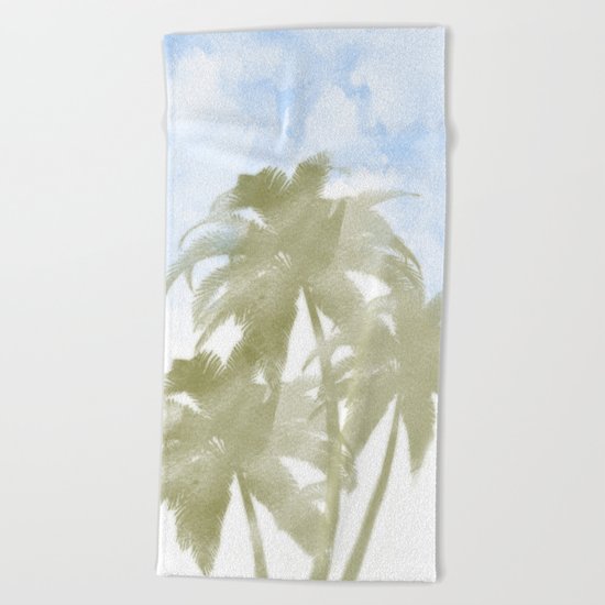Palms and the sky Beach Towel