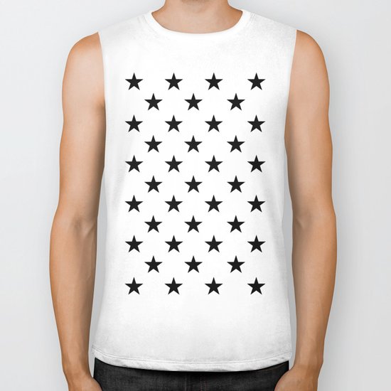 Stars (Black/White) Biker Tank