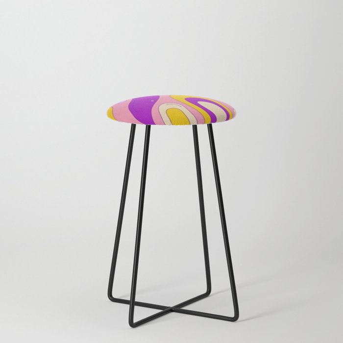 Groovy Psychedelic Background Counter Stool