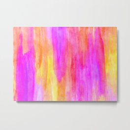 River flows Metal Print | Pink, Abstract, Summerset, Expressionism, Morning, Orange, Painting, River, Sky, Watercolor 