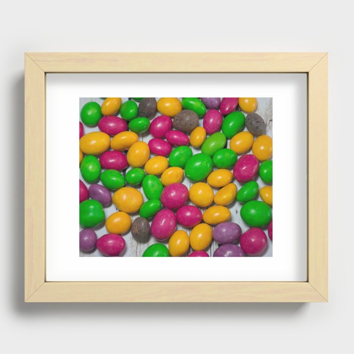 colorful candy on white background Recessed Framed Print