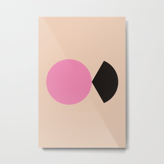 Minimal Pink Fish Metal Print