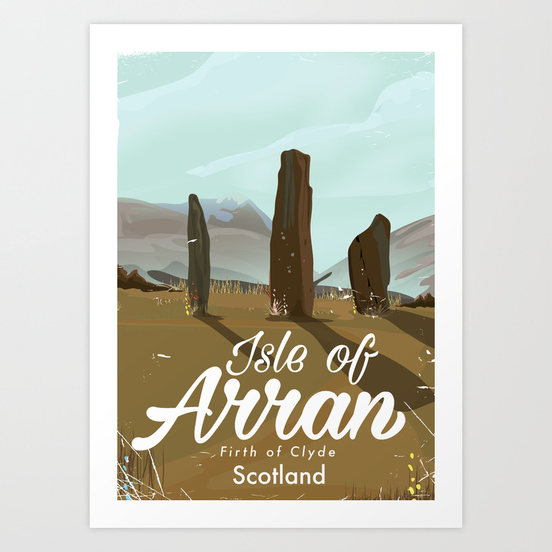 Scotland Pirnmill Isle of Arran Souvenir Destination Unframed Print Retro Vintage Travel Print Favourite City Poster