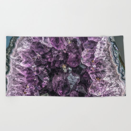 amethyst geode Beach Towel