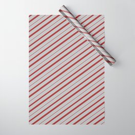 [ Thumbnail: Grey and Brown Colored Lines/Stripes Pattern Wrapping Paper ]