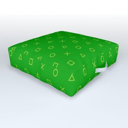 Green Gamer Pattern Outdoor Floor Cushion