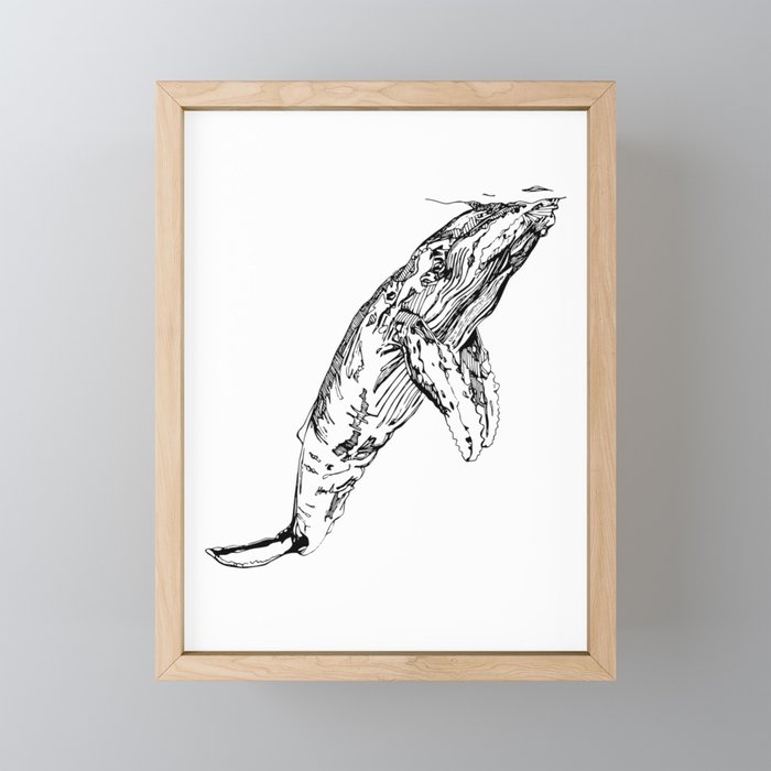 Whale Framed Mini Art Print