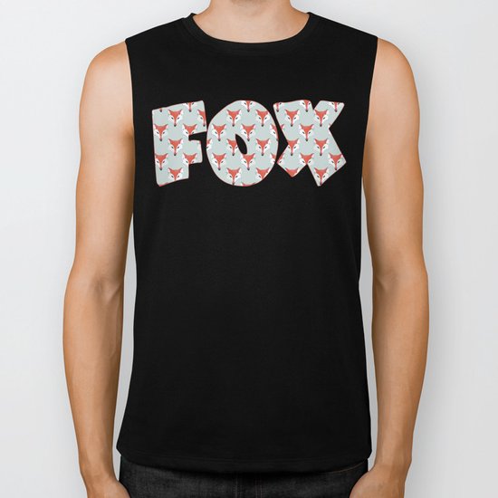 Fox Pattern on Sage Biker Tank