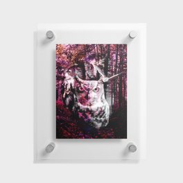Forest Owl Painting Floating Acrylic Print