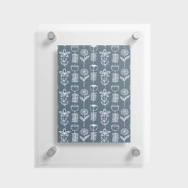 Blue and White Mod Flower Floating Acrylic Print