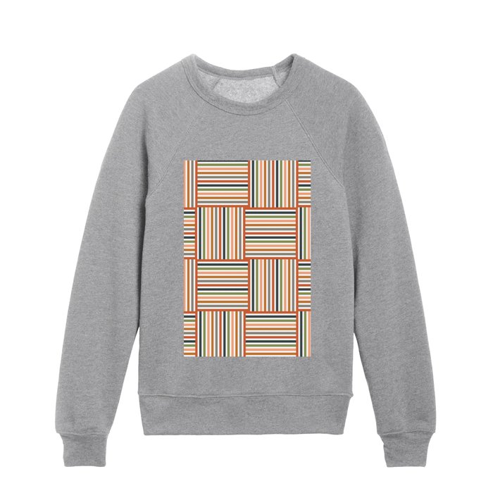 Delicate stripes and squares Kids Crewneck