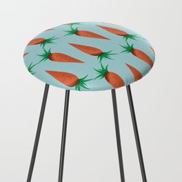 Minimalistic carrots on blue background  Counter Stool