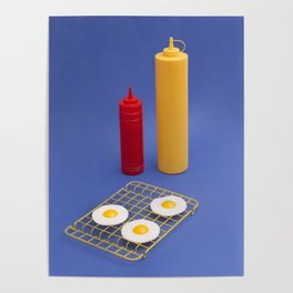 Grilled eggs Poster