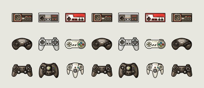 old game console controllers