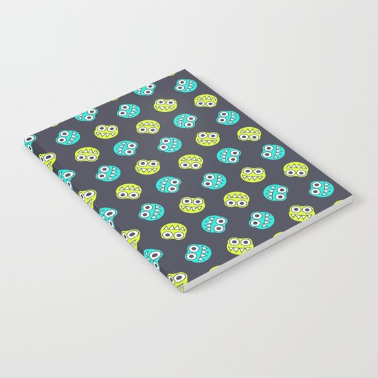 Blue Green Cute Bugs Pattern Notebook