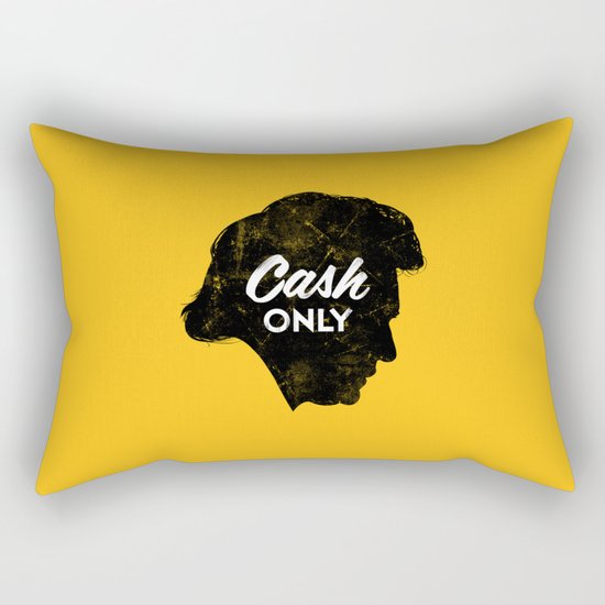 Cash Only (Gold) Rectangular Pillow