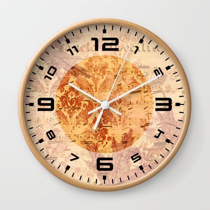 Vintage Ephemera 2 Wall Clock By Julianarw