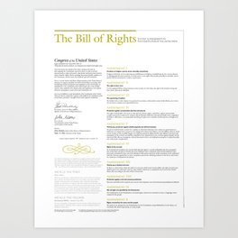 The Bill of Rights (extended version) Art Print