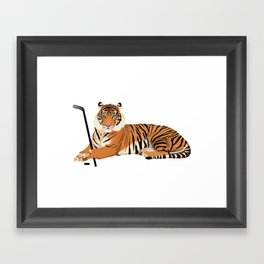 Ice Hockey Tiger Framed Art Print
